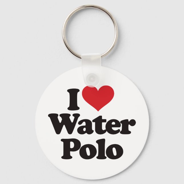 I Love Water Polo Keychain (Front)