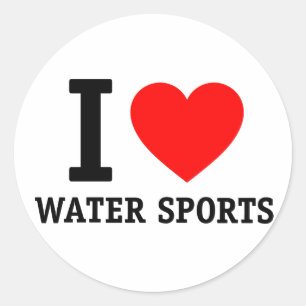 I Love Water Sports Classic Round Sticker
