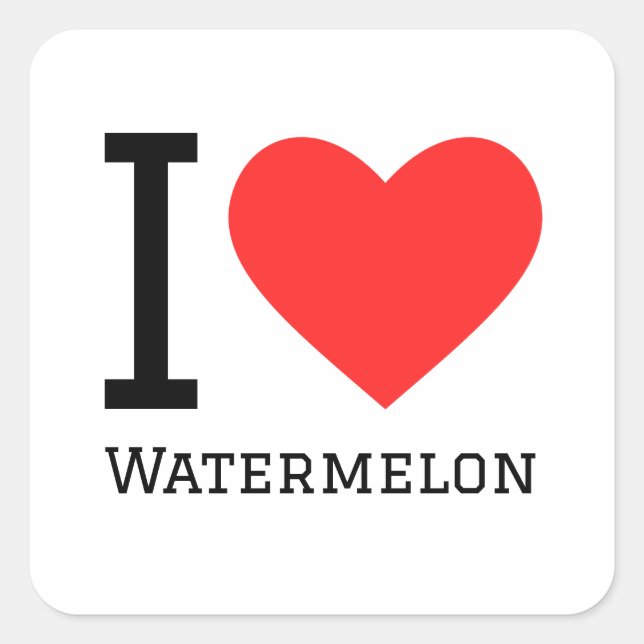 I love watermelon square sticker (Front)