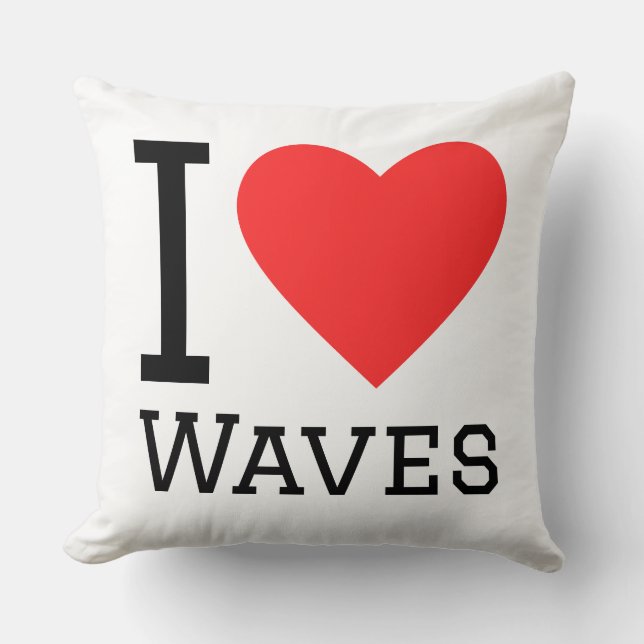 I love waves throw pillow (Front)