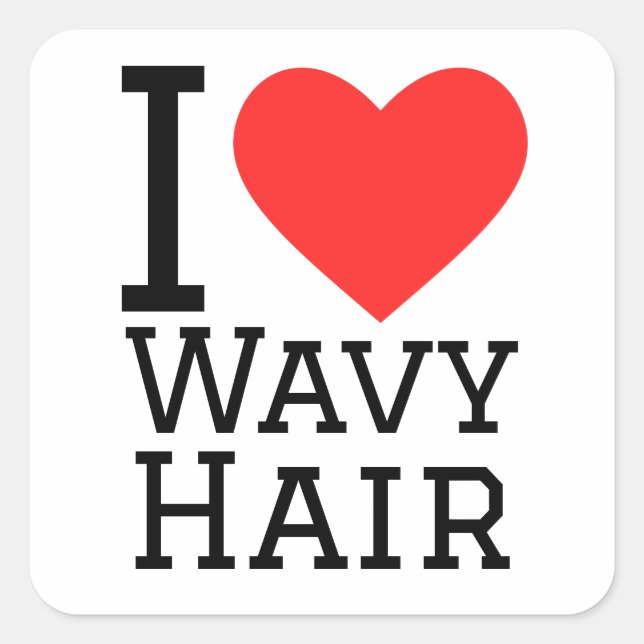 I love wavy hair square sticker (Front)