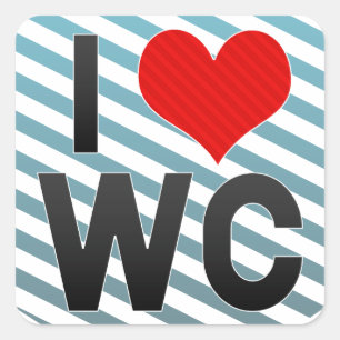 I Love WC Square Sticker