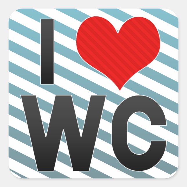 I Love WC Square Sticker (Front)