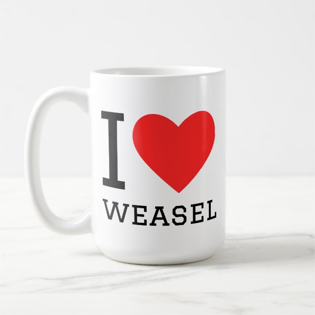 I love weasel coffee mug (Left)