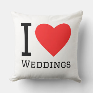 I love weddings throw pillow
