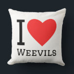 I love weevils throw pillow<br><div class="desc">I love weevils,  for animal kingdom</div>