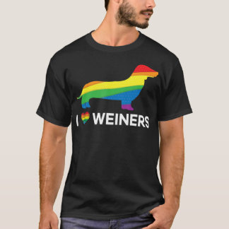 I Love Weiners Dachshund LGBT Gay Lesbian Pride T-Shirt