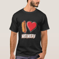 I Love Weiners Hotdog Lovers Puppy Heart Funny