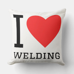 I love welding throw pillow