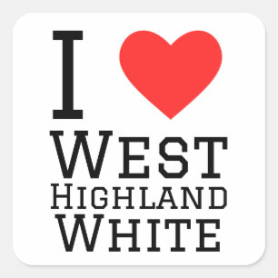 I love west highland white square sticker