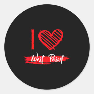 I Love West Int I Heart West Int Classic Round Sticker
