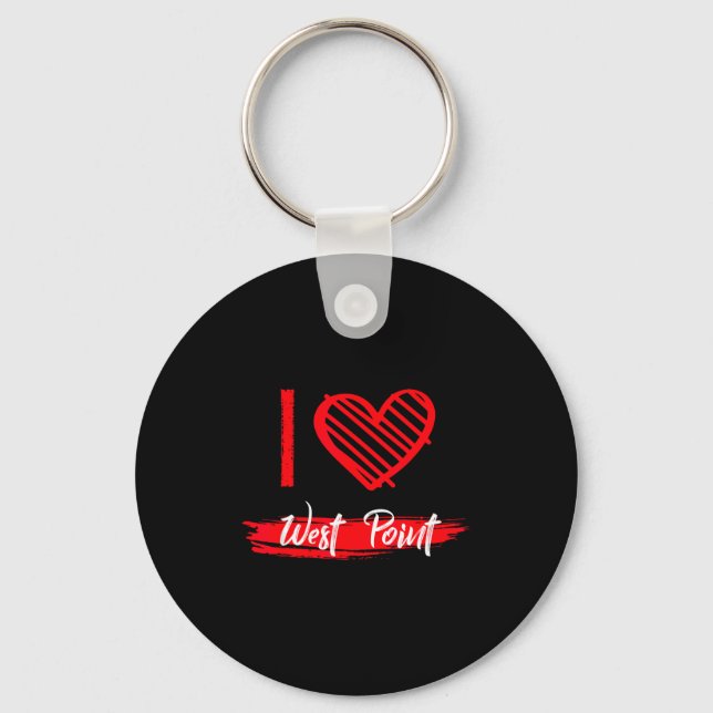 I Love West Int I Heart West Int  Keychain (Front)