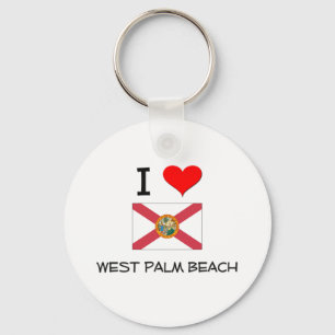 I Love WEST PALM BEACH Florida Keychain