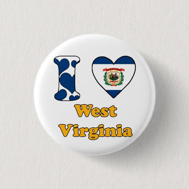 I love West Virginia 1 Inch Round Button (Front)