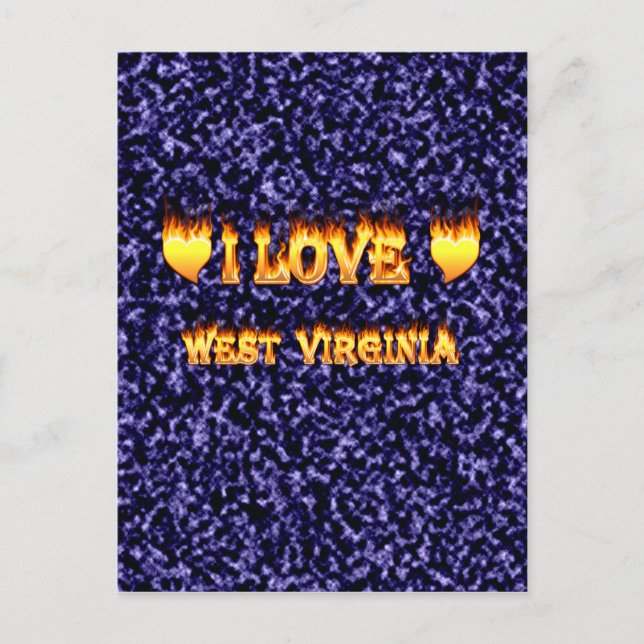 I love west virginia fire and flames postcard (Front)