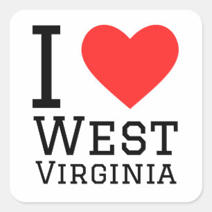 I love West Virginia Square Sticker
