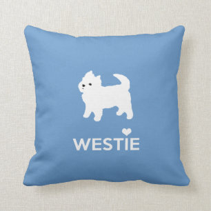 I Love Westie Dogs - West Highland White Terrier Throw Pillow