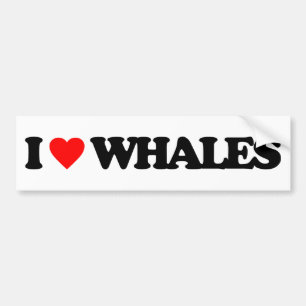 I LOVE WHALES BUMPER STICKER