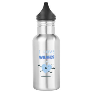 I Love Whales Funny Gift for Whales Lover 532 Ml Water Bottle