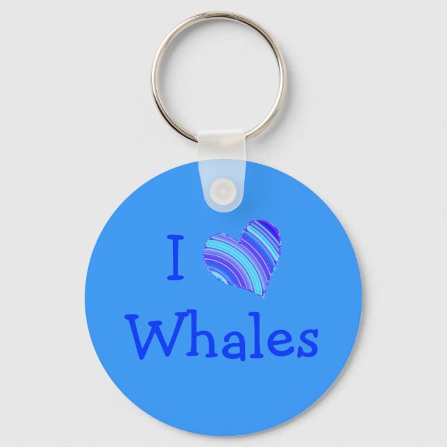 I Love Whales Keychain (Front)