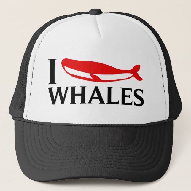 I Love Whales Trucker Hat (Front)