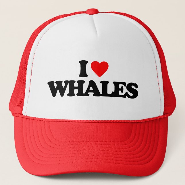 I LOVE WHALES TRUCKER HAT (Front)