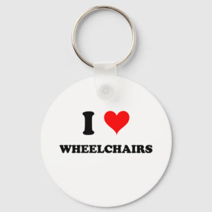 I Love Wheelchairs Keychain