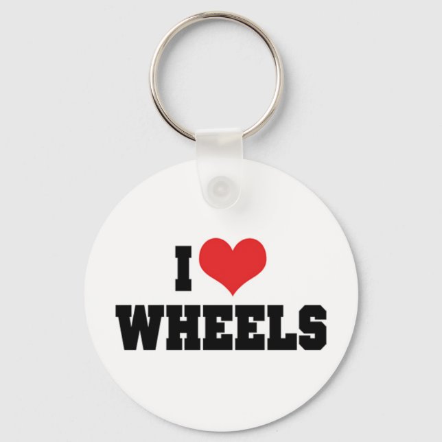 I Love Wheels Keychain (Front)