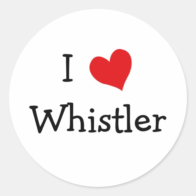 I Love Whistler Classic Round Sticker (Front)