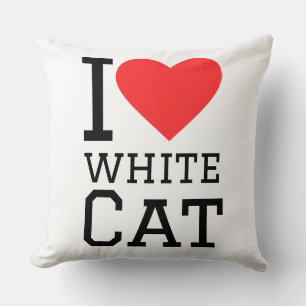 I love white cat throw pillow