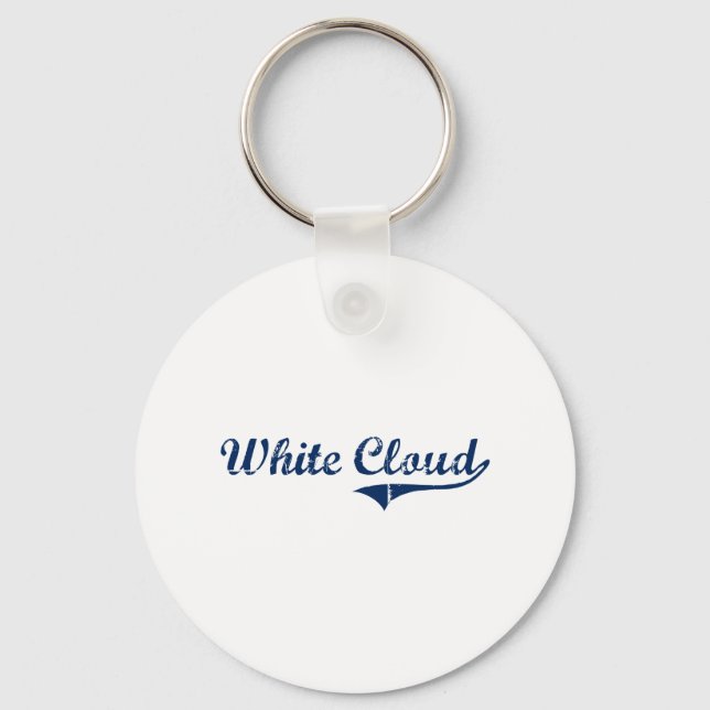 I Love White Cloud Michigan Keychain (Front)