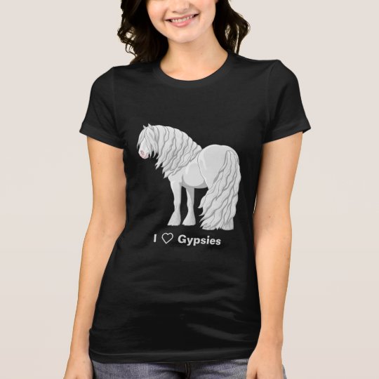 I Love White Gypsy Vanner Draught Horses T-Shirt