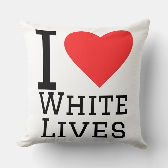 I love white lives throw pillow (Front)