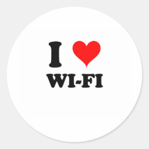 I Love Wi-Fi Classic Round Sticker