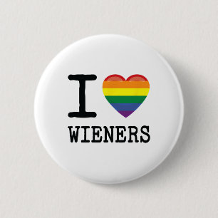 I Love Wieners A Rainbow Pride Lgbtq Gay Biual Hom 2 Inch Round Button