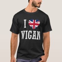 I Love Wigan England Union Jack Flag Heart English
