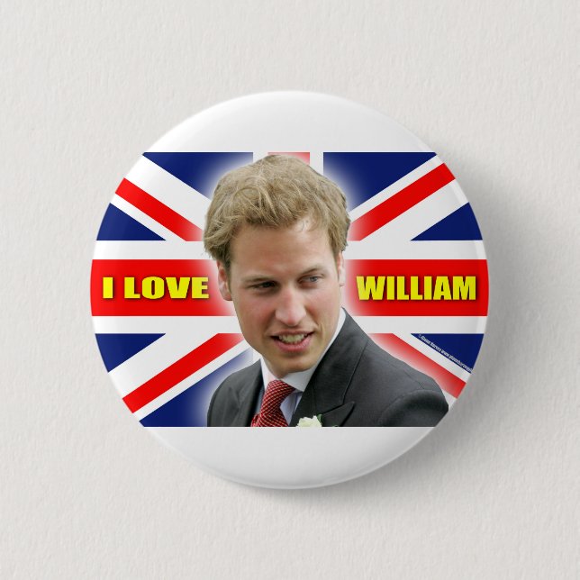 I Love William 2 Inch Round Button (Front)