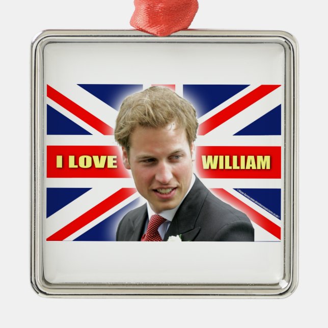 I Love William Metal Ornament (Front)