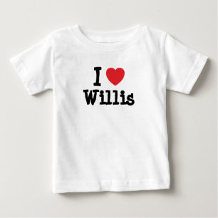 I love Willis heart custom personalized Baby T-Shirt