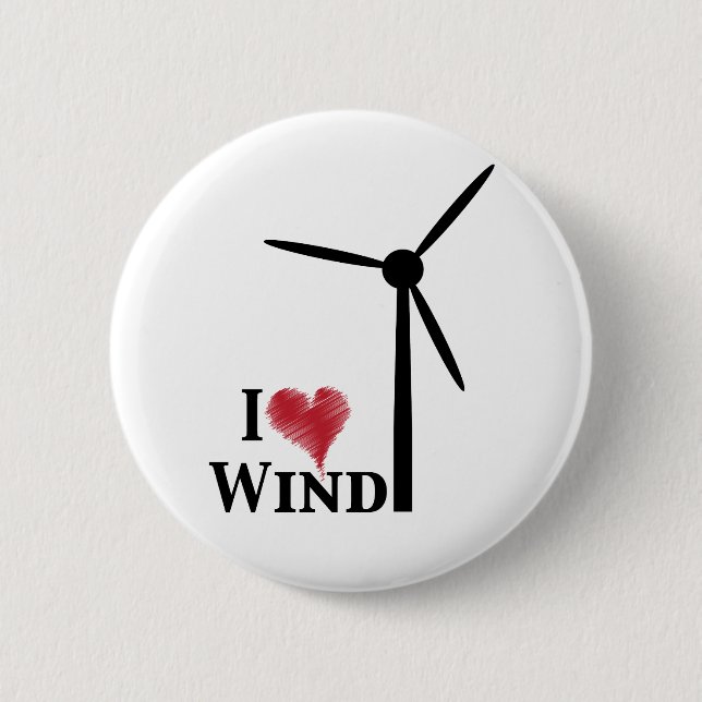 i love wind energy 2 inch round button (Front)