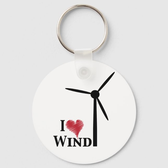 i love wind energy keychain (Front)