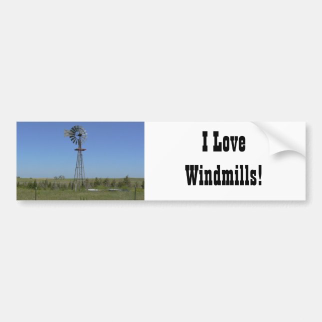I Love Windmills! Bumper Sticker (Front)