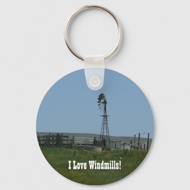 I Love Windmills! Keychain (Front)