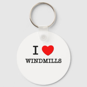 I Love Windmills Keychain