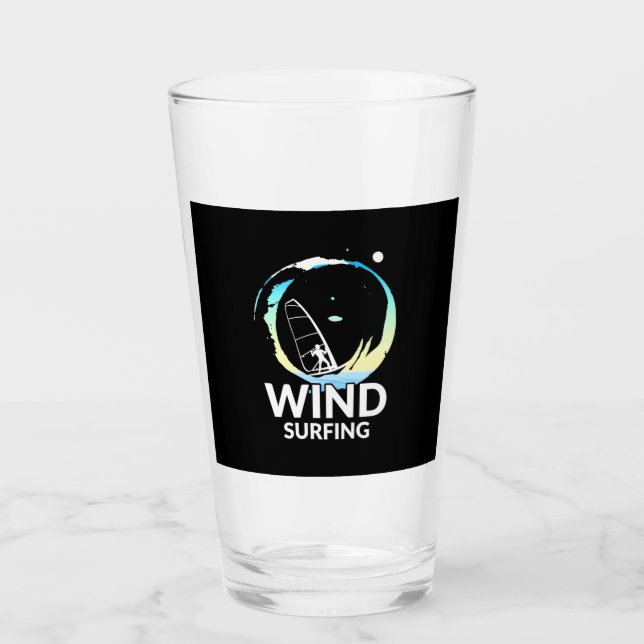 I Love Windsurfing Glass (Front)