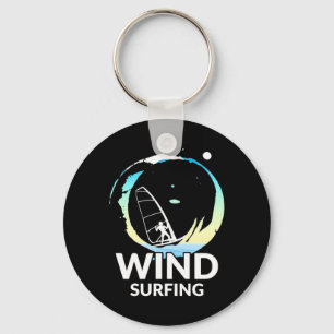 I Love Windsurfing Keychain