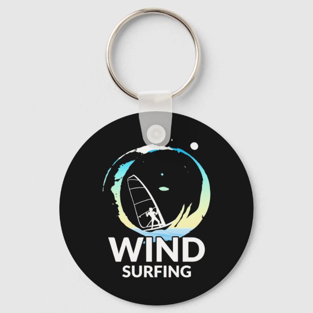 I Love Windsurfing Keychain (Front)