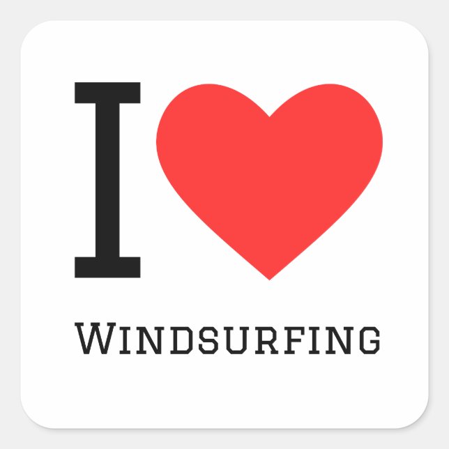 I love windsurfing square sticker (Front)