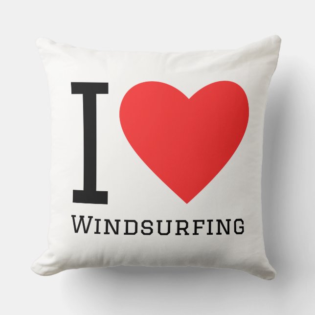 I love windsurfing throw pillow (Front)