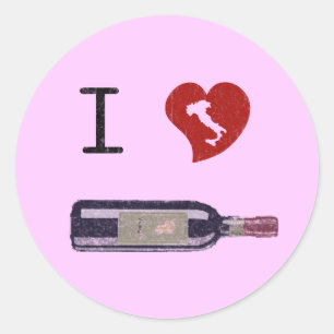 I Love Wine Classic Round Sticker